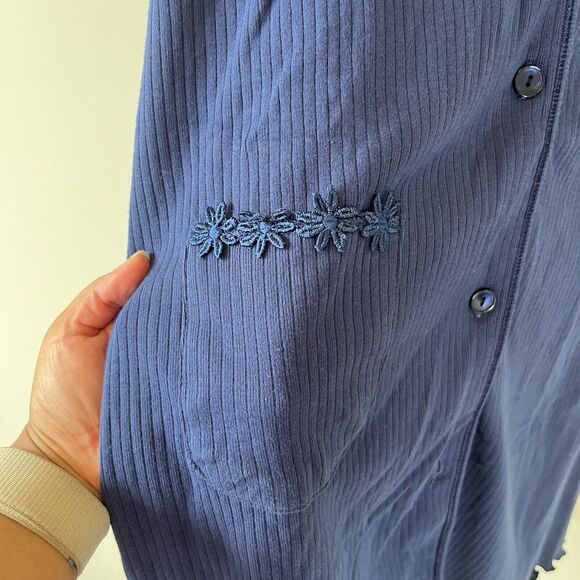 Vintage Miss Elaine Intimates House Dress Nightgown Blue 100% Size Small NWT's - Picture 4 of 8